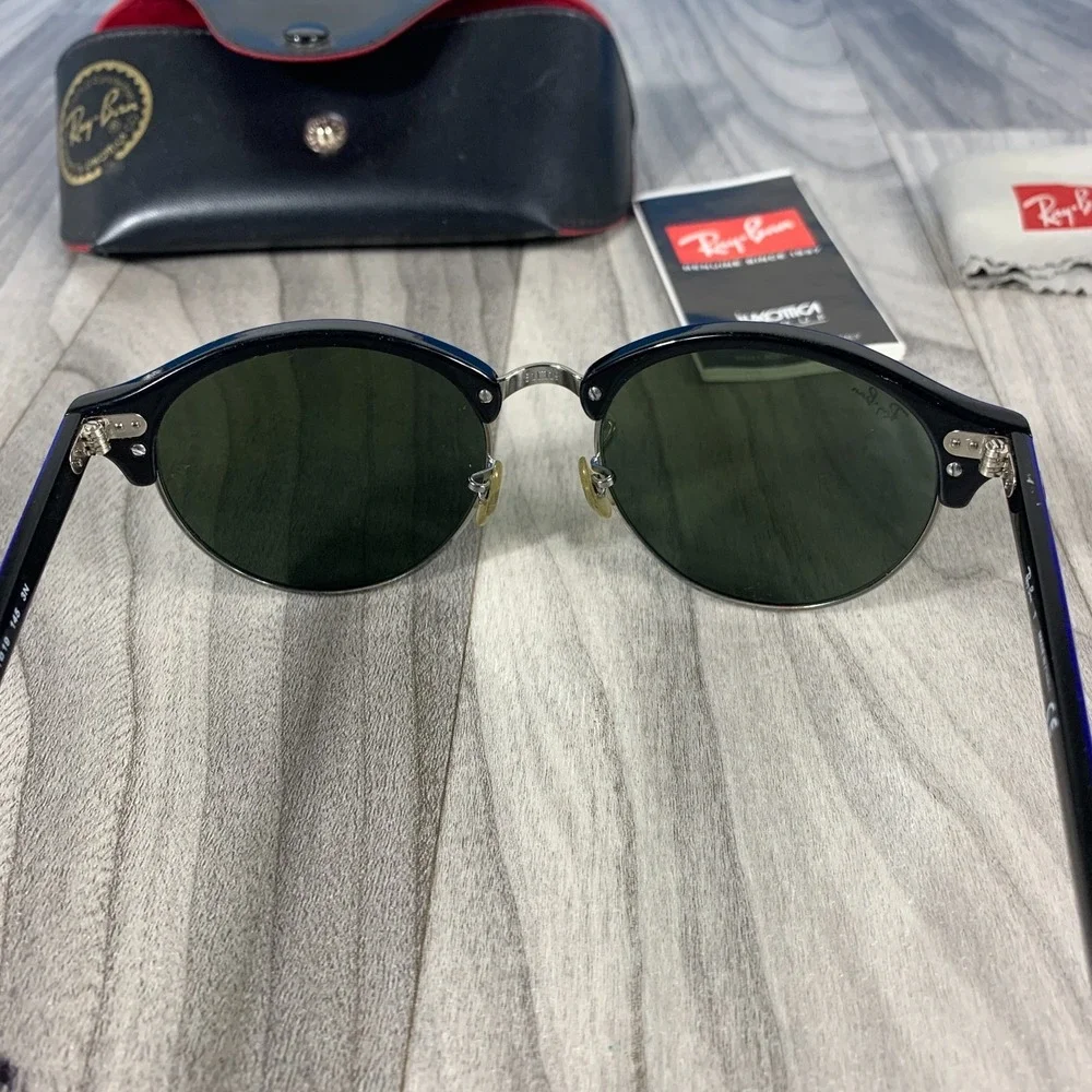 RAY BAN RB4246 984 ROUND UNIQUE WRINKLE BLUE FRAMED SUNGLASSES Excellent